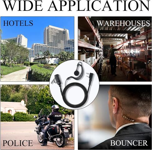 Walkie Talkie Earpiece with Mic PTT 2 Pin G Shape Headset Ear Piece, 5 Pack in Saudi Arabia