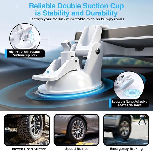 Star-Link Mini Car Mount for Dashboard, for Starlink Mini Suction Cup Mount in Kuwait