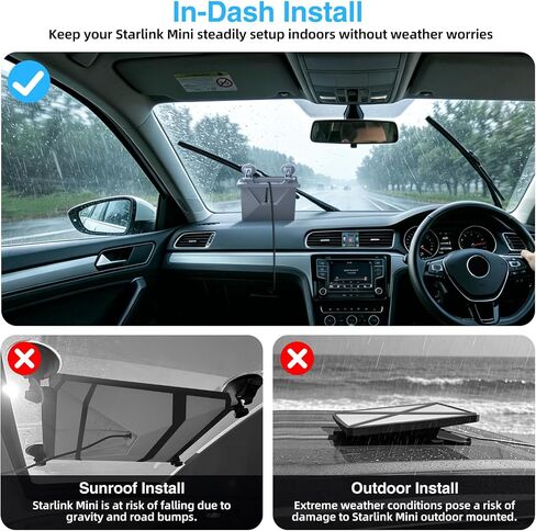 Star-Link Mini Car Mount for Dashboard, for Starlink Mini Suction Cup Mount in Kuwait