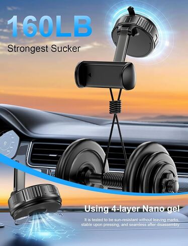 Strong Suction Phone Holders for Your Car, Vacuum Car Phone Holder Mount in Kuwait