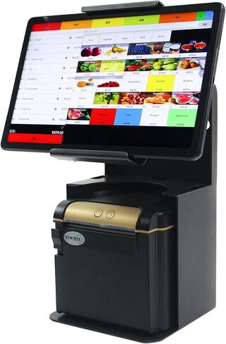 ZYWELL TS32 iPad Pos Stand Swivel with Thermal Printer Shelf for POS, Retail & Business All Metal no Installation Tilting, Waterproof Secure Checkout Stand Suitable for 9.7-13 inch Tablet in Kuwait