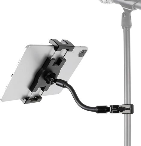 Flexible iPad Holder for Mic Stand, Enhanced Gooseneck Tablet Phone Holder Micophone Music Stand Mount with Super Handle Clamp for iPad Pro 12.9 Air Mini 4.7-13" iPhones & Tablets in Saudi Arabia