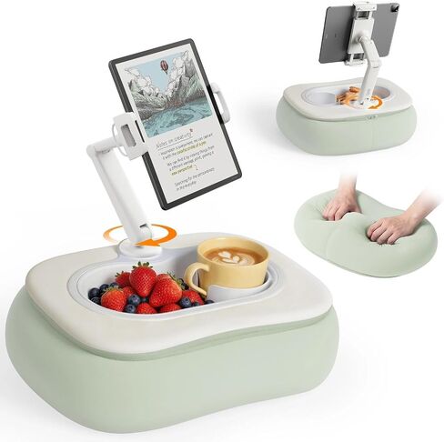 SAIJI Kindle Pillow Stand for Bed, Soft and Comfortable Tablet Holder,Gray in Kuwait