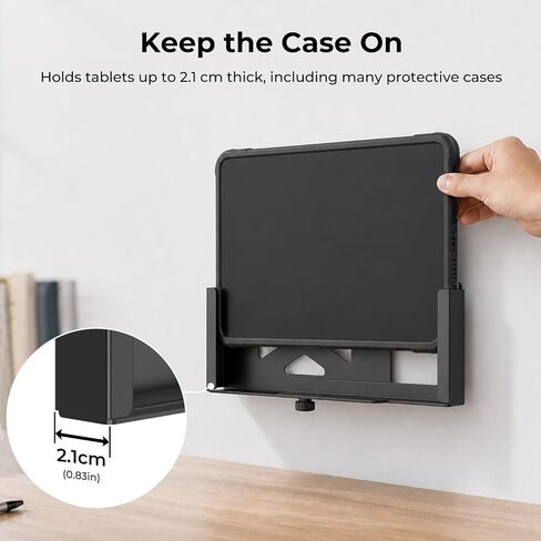 Universal Tablet Wall Mount for 7 to 13 Inch Screen, Wall Mount for iPad Air/Mini/Pro, Samsung Galaxy Tab/Android Tablets, Kindle, Adjustable Length Black Bracket, Includes All Mounting Screws in Saudi Arabia