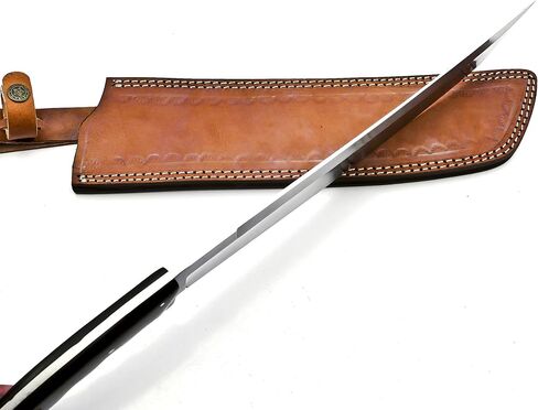 Nooraki 18" Handmade Machete Knife | Full Tang Hunting Knife Made Using Chrome Vanadium Stainless Steel, Camping knife with Micarta Handle and Leather Sheath in Kuwait
