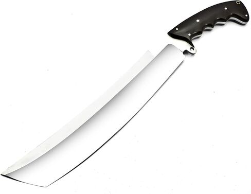 Nooraki 18" Handmade Machete Knife | Full Tang Hunting Knife Made Using Chrome Vanadium Stainless Steel, Camping knife with Micarta Handle and Leather Sheath in Kuwait