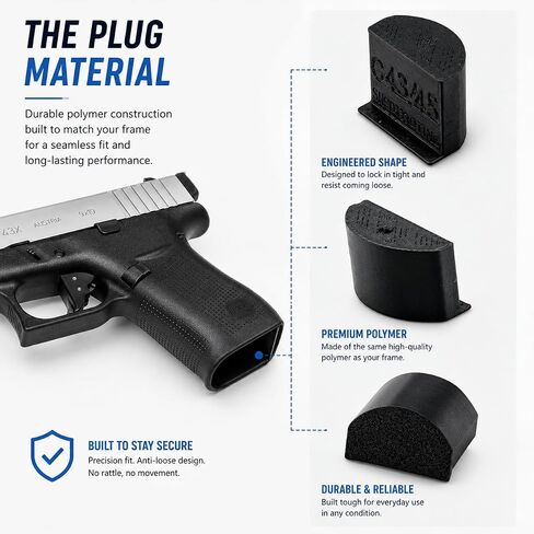 Grip Frame Insert Plug Compatible with Glock 43X & 48X | Rear Grip Cavity Cover Insert | Easy Snap-in Installation | Durable Dust & Water Protection | 2 Pack in Saudi Arabia