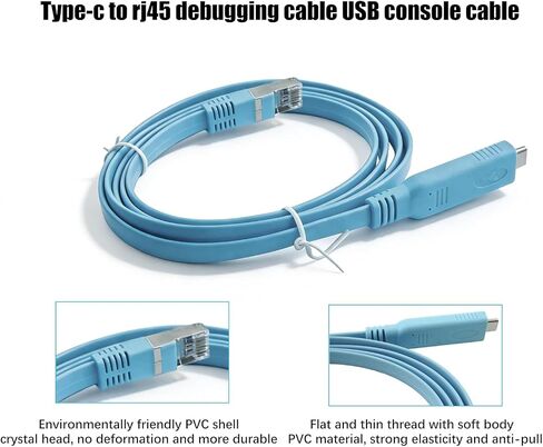 USB Type-C Serial Adapter, Compatible with USB C to RJ45 Console Cable Cisco Router/Juniper, Ubiquiti, Switches, Compatible with Mac, Windows, Linux (Blue) in Kuwait