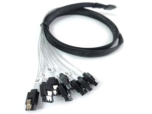 SlimSAS SFF-8654 to 8X SATA Adapter Breakout Cable 1m 3.2ft 24Gbps Slim-SAS OEM in Saudi Arabia