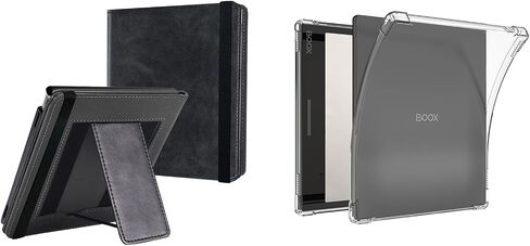 Case for Boox Go 7 B/W & Go 7 Color (Gen I/II, 2025/2024) & Boox Page - Foldable Stand Cover with Auto Sleep/Wake + Clear Flexible Soft Back Cover in Kuwait