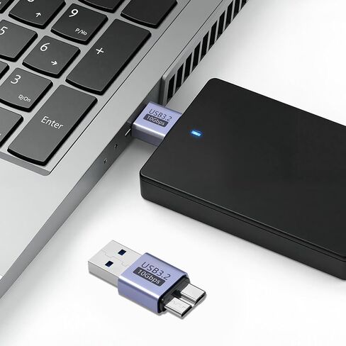 USB to Micro B Adapter(2 Pack), USB 3.2 10Gbps USB-A to Micro USB B Male in Kuwait