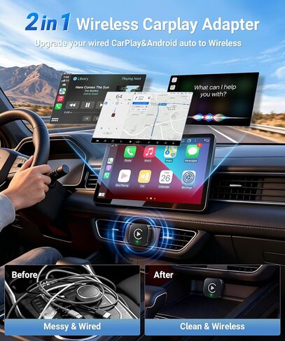 Ticarve 2-in-1 Wireless Apple CarPlay & Android Auto Adapter in Kuwait