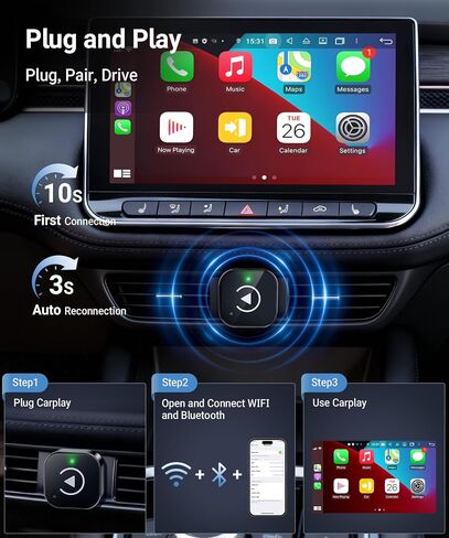 Ticarve 2-in-1 Wireless Apple CarPlay & Android Auto Adapter in Kuwait