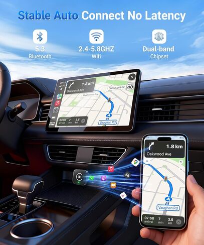 Ticarve 2-in-1 Wireless Apple CarPlay & Android Auto Adapter in Kuwait