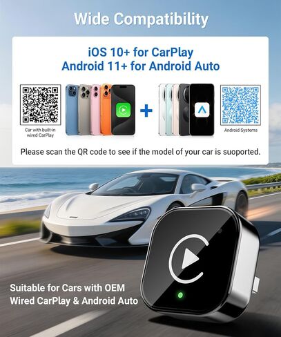 Ticarve 2-in-1 Wireless Apple CarPlay & Android Auto Adapter in Kuwait
