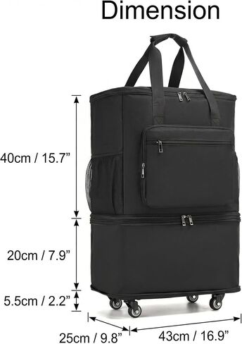 Large Insulated Cooler Bag,Rolling Backpack Cooler Leakproof Beach Cooler Bag, Rolling Duffle Bag with Wheels Portable Travel Coolers for Camping,Road Trips, Shopping Black in Kuwait