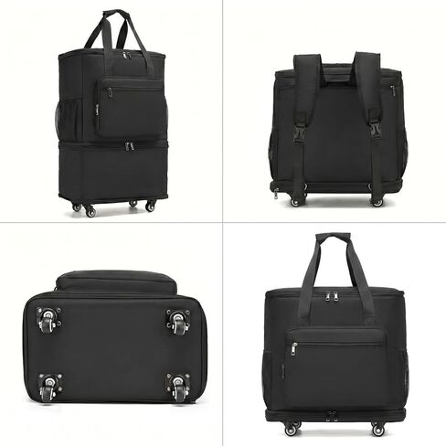 Large Insulated Cooler Bag,Rolling Backpack Cooler Leakproof Beach Cooler Bag, Rolling Duffle Bag with Wheels Portable Travel Coolers for Camping,Road Trips, Shopping Black in Kuwait