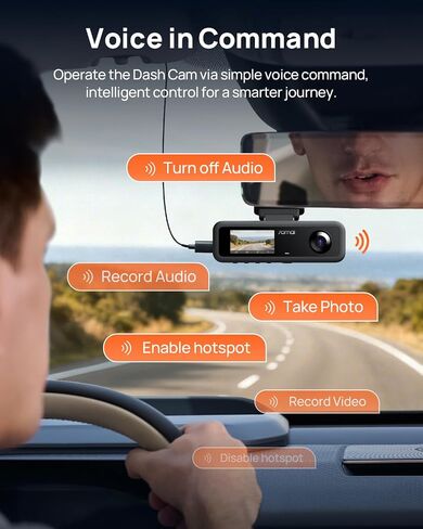 【70mai Dash Cam 4K T800E+Hardwire Kit UP03】 70mai 4K Dash Cam Front and Rear Inside, 3 Channel Car Dash Camera for Cars, Dashcam with GPS, Wi-Fi 6, Voice Control, Parking Monitor, Night Vision in Kuwait