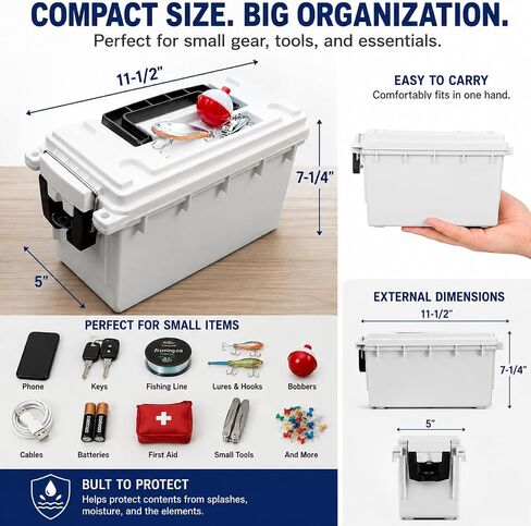 Sheffield 12681 Marine Storage Box, Dry Box Made in USA, Waterproof Container for Boat and Dock Gear, Small Parts Organizer with Latch, Stackable in Kuwait