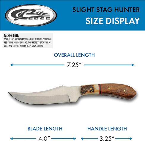 SZCO Full Tang Hunting Knife 7.25 Inch - Patch Camping Knife with Wood/Stag Handle, Stainless Steel Blade & Sheath - Pocket Knife for Hunting, Camping & Outdoor uses - Knives for Men in Saudi Arabia