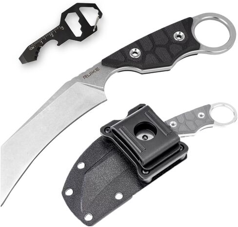 Ruike Camping Fixed Blade Knife With Sheath,3.39-inch 14C28N Steel Sharp Blade,Full Tang G10 Handle,Tactical Survival Bushcraft Hunting,Outdoor Hiking,horziontal carry gifts for Men Women,FS68 in Kuwait
