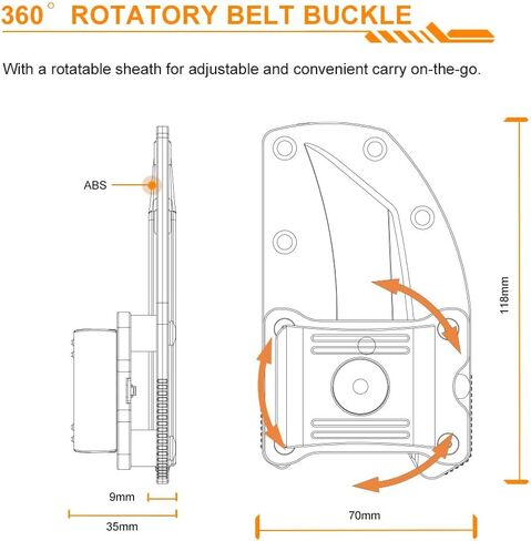 Ruike Camping Fixed Blade Knife With Sheath,3.39-inch 14C28N Steel Sharp Blade,Full Tang G10 Handle,Tactical Survival Bushcraft Hunting,Outdoor Hiking,horziontal carry gifts for Men Women,FS68 in Kuwait