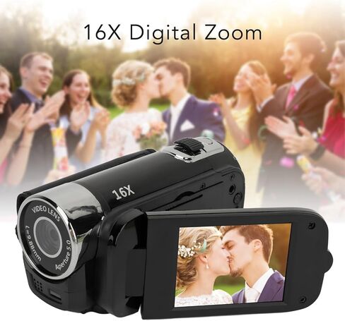 Bewinner D90 Digital Video Camera - 1080P 16MP Handheld Video Camcorder 16x Digital Zoom Video Camera with 2.7in TFT Rotatable Screen, HD Video Recorder Camera with Fill Light (Black) in Kuwait