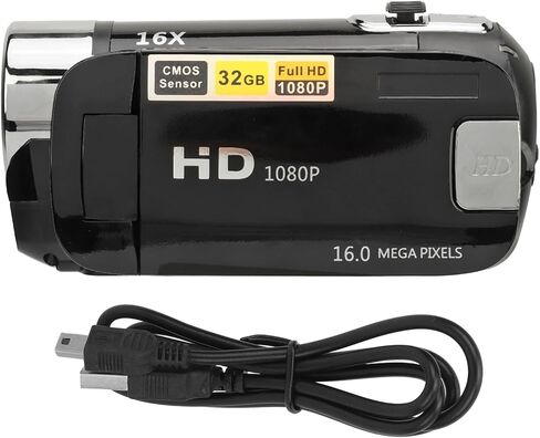 Bewinner D90 Digital Video Camera - 1080P 16MP Handheld Video Camcorder 16x Digital Zoom Video Camera with 2.7in TFT Rotatable Screen, HD Video Recorder Camera with Fill Light (Black) in Kuwait