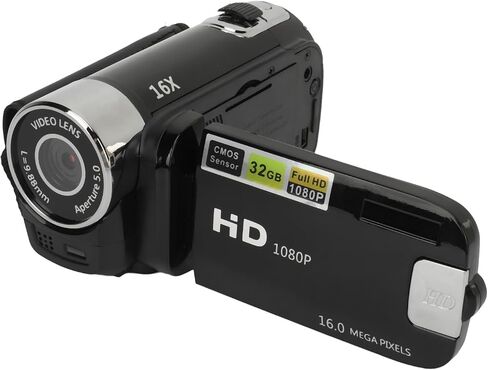 Bewinner D90 Digital Video Camera - 1080P 16MP Handheld Video Camcorder 16x Digital Zoom Video Camera with 2.7in TFT Rotatable Screen, HD Video Recorder Camera with Fill Light (Black) in Kuwait