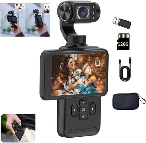 5K Handheld Vlogging Camcorder with Wi-Fi, Pocket Gimbal Camera in Kuwait