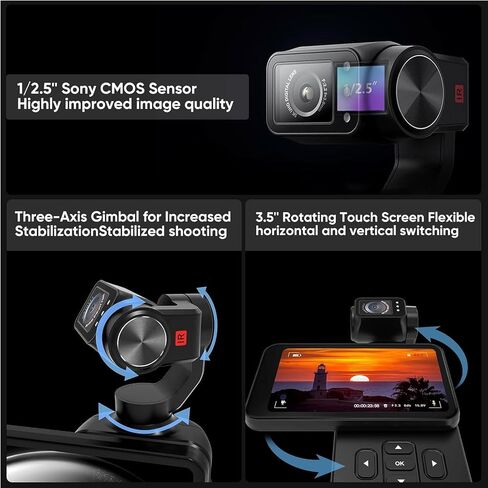 5K Handheld Vlogging Camcorder with Wi-Fi, Pocket Gimbal Camera in Kuwait