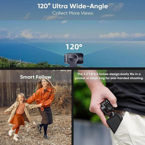 5K Handheld Vlogging Camcorder with Wi-Fi, Pocket Gimbal Camera in Kuwait