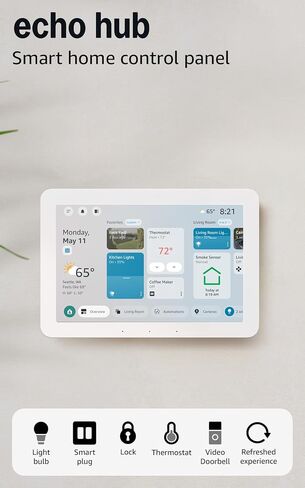 Amazon Echo Hub (newest model), 8", Redesigned with customizable control and Alexa+, Compatible with thousands of devices in Kuwait