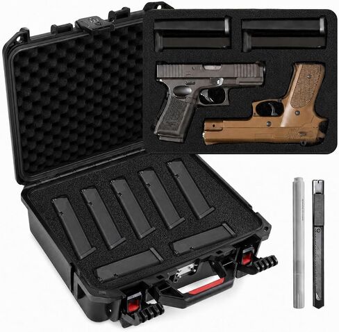 Kinghardcase Hard Pistol Case, Waterproof Shockproof Lockable Handgun Case with Foam, TSA Compliant Travel Case for Semi-Auto Pistols and Revolvers in Kuwait