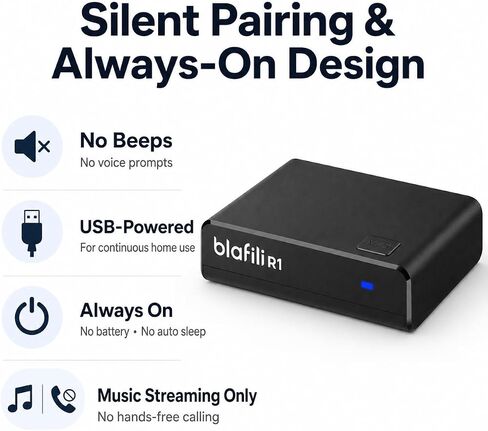 R1 Bluetooth Receiver for Home Stereo, RCA Out & USB-C Power/Audio Input in Kuwait