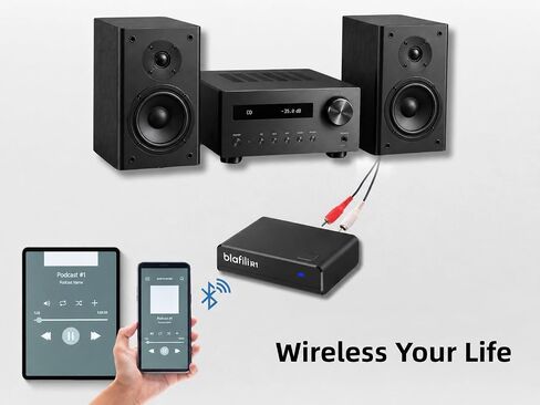 R1 Bluetooth Receiver for Home Stereo, RCA Out & USB-C Power/Audio Input in Kuwait