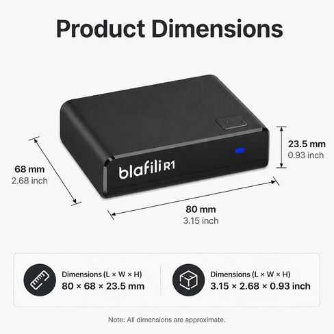 R1 Bluetooth Receiver for Home Stereo, RCA Out & USB-C Power/Audio Input in Kuwait