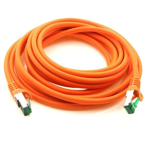 1aTTack.de Cat.7 ethernet Cable 0,25m - Orange - 5 Pieces - Cat7 LAN Network 10GBASE-T - 10000 Mbps (Sftp Pimf) Double Shielded patchcable RJ45 Plug Cat.6a in Kuwait