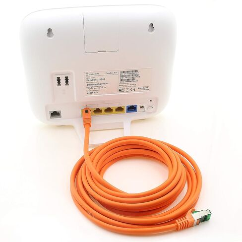 1aTTack.de Cat.7 ethernet Cable 0,25m - Orange - 5 Pieces - Cat7 LAN Network 10GBASE-T - 10000 Mbps (Sftp Pimf) Double Shielded patchcable RJ45 Plug Cat.6a in Kuwait