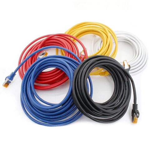1aTTack.de Cat.7 ethernet Cable 1m - 5 Colors Set 03-5 Pieces - Cat7 LAN Network 10GBASE-T - 10000 Mbps (Sftp Pimf) Double Shielded patchcable RJ45 Plug Cat.6a in Kuwait