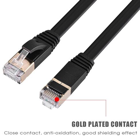 CAT7 RJ45 600MHz Shielded LAN Cable for Fast Data Transfer for Computer Modem Router ADSL Black 1.5M in Saudi Arabia