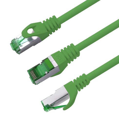 Cat.7 ethernet Cable 0,5m - Blue - 10 Pieces - Cat7 LAN Network 10GBASE-T - 10000 Mbps (Sftp Pimf) Double Shielded patchcable RJ45 Plug Cat.6a in Kuwait