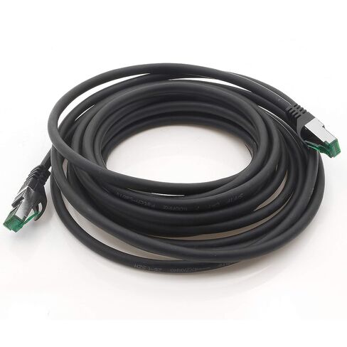 1aTTack.de Cat.7 ethernet Cable 3m - Black - 5 Pieces - Cat7 LAN Network 10GBASE-T - 10000 Mbps (Sftp Pimf) Double Shielded patchcable RJ45 Plug Cat.6a in Kuwait