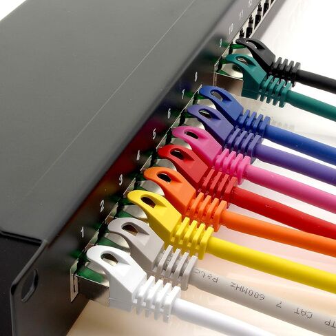 1aTTack.de Cat.7 ethernet Cable 3m - Black - 5 Pieces - Cat7 LAN Network 10GBASE-T - 10000 Mbps (Sftp Pimf) Double Shielded patchcable RJ45 Plug Cat.6a in Kuwait