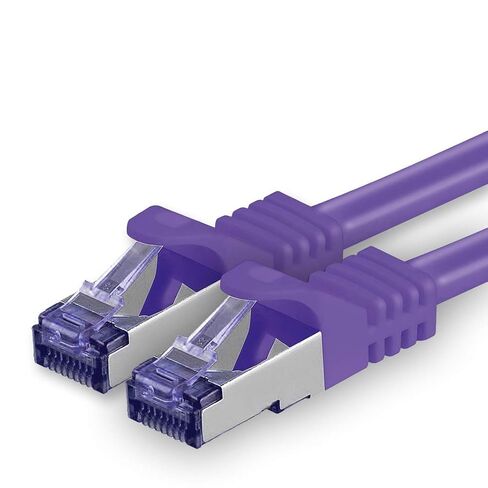 1aTTack.de Cat.7 LAN ethernet Cable 3m - Violet - Cat7 LAN Network 10GBASE-T - 10000 Mbps (Sftp Pimf) Double Shielded patchcable RJ45 Plug Cat.6a in Kuwait