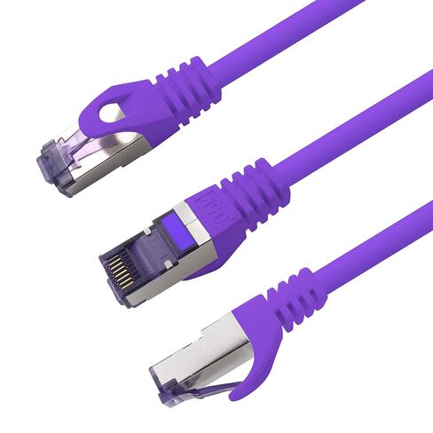 1aTTack.de Cat.7 LAN ethernet Cable 3m - Violet - Cat7 LAN Network 10GBASE-T - 10000 Mbps (Sftp Pimf) Double Shielded patchcable RJ45 Plug Cat.6a in Kuwait