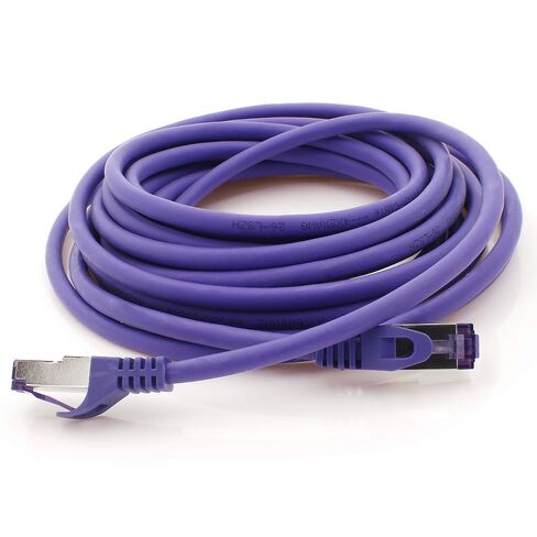 1aTTack.de Cat.7 LAN ethernet Cable 3m - Violet - Cat7 LAN Network 10GBASE-T - 10000 Mbps (Sftp Pimf) Double Shielded patchcable RJ45 Plug Cat.6a in Kuwait