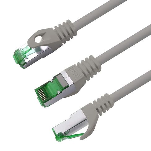 Cat.7 ethernet Cable 1,5m - Grey - 10 Pieces - Cat7 LAN Network 10GBASE-T - 10000 Mbps (Sftp Pimf) Double Shielded patchcable RJ45 Plug Cat.6a in Kuwait