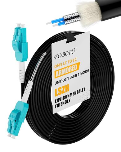 Uniboot OM3 LC to LC Fiber Patch Cable 15M/50FT, Outdoor Multimode Duplex in Kuwait