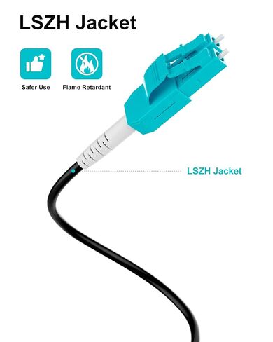 Uniboot OM3 LC to LC Fiber Patch Cable 15M/50FT, Outdoor Multimode Duplex in Kuwait
